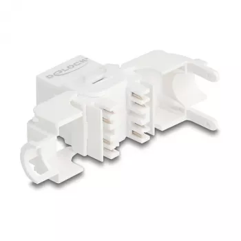 Keystone-Modul DELOCK 90722 flach RJ-45 weiß, 16×36×20,8 mm
