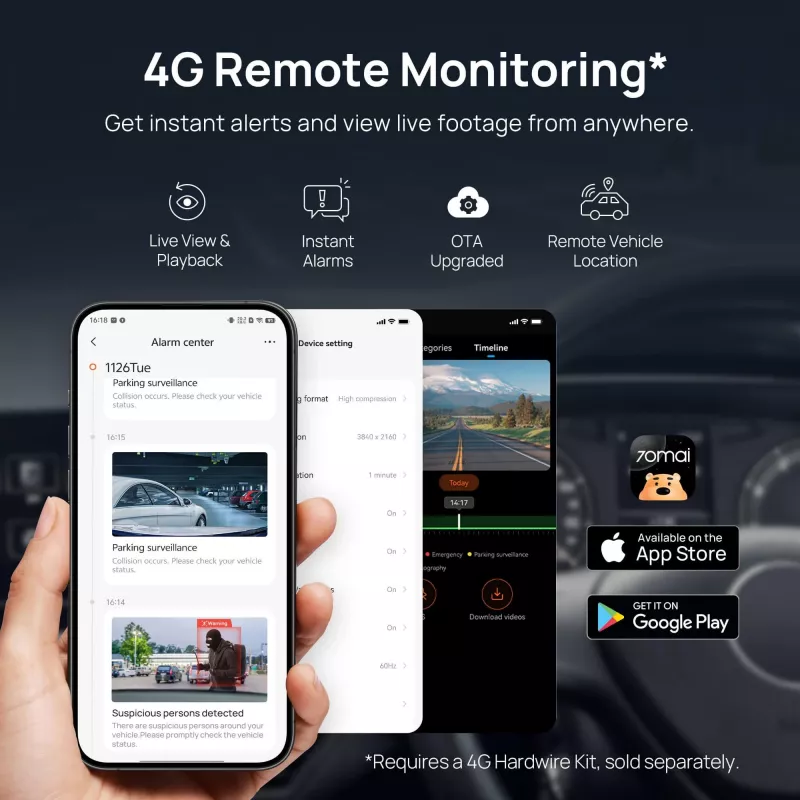 Dashcam 70mai A810S 4K mit RC24 GPS-Modul — 70mai A810S Set