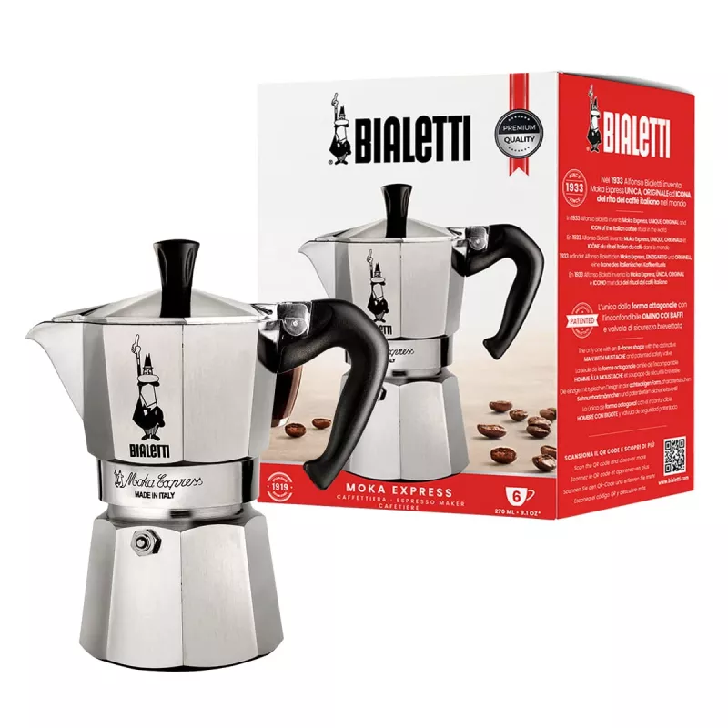 Bialetti Moka Express Moka-Kanne 0,3 L Aluminium, Schwarz