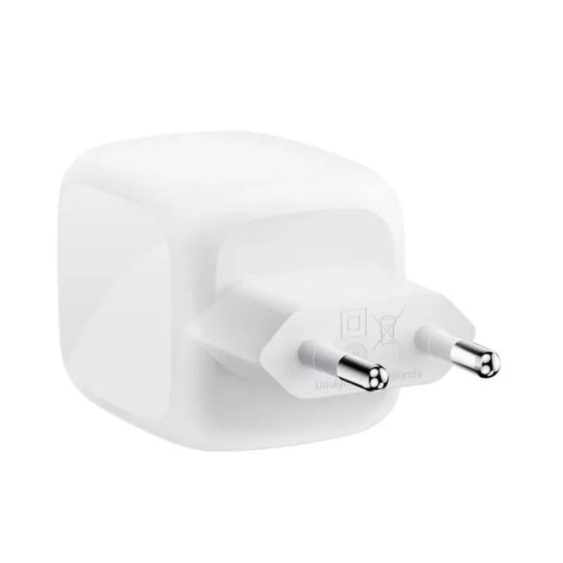 Indoor-AC-Schnellladegerät Belkin WCH020KQ2MWH-B6 – 2x USB-C, 2 m integriertes Kabel, weiß