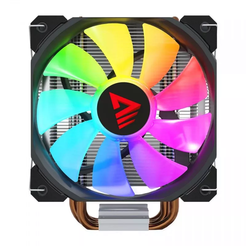 CPU-Luftkühler SAVIO SAVGCOVORTEXX2ARGB mit 4 Heatpipes, 120-mm-ARGB-Lüfter, schwarz