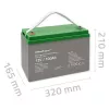 Qoltec 53038 AGM-Batterie | 12V | 100Ah | max 1200A