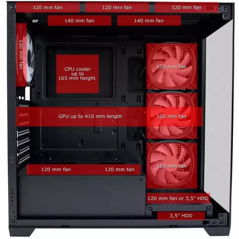 LC-Power Gehäuse MidiTower 715B schwarz USB3.2/Audio o.Netzteil SEAMLESS_X (LC-715B-ON)