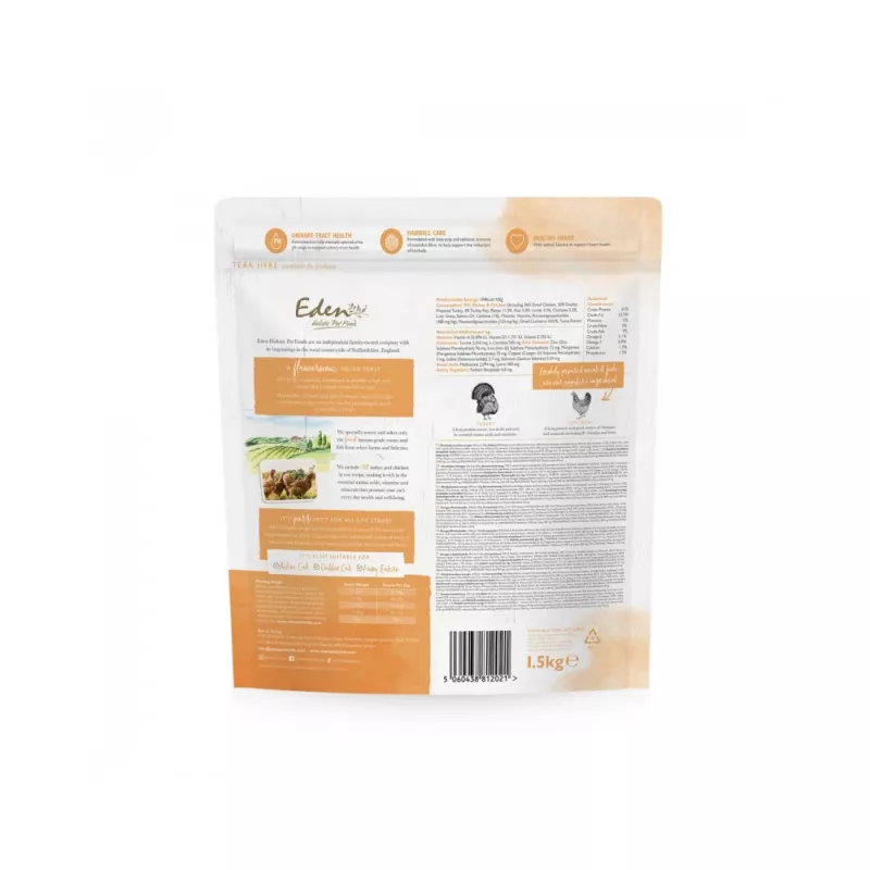 EDEN Turkey & Chicken - Trockenfutter für Katzen - 1,5 kg
