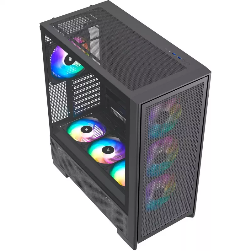 PC-Gehäuse Silentware Air 2000 A-RGB Schwarz — Mid-Tower, Seitenfenster aus gehärtetem Glas