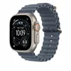 49mm Anchor Blau Ocean Band Verlängerung - Finish aus natürlichem Titan