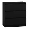 Kommode top e shop M3 CZERŃ — 3 Schubladen, Spanplatte, 700×400×770 mm, schwarz