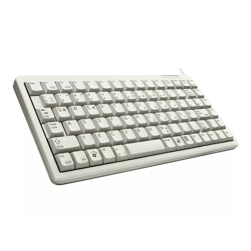 Cherry G84-4100 kompakte Tastatur, hellgrau, USB/PS/2