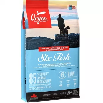 ORIJEN Six Fish - Trockenfutter für Hunde - 11,4 kg