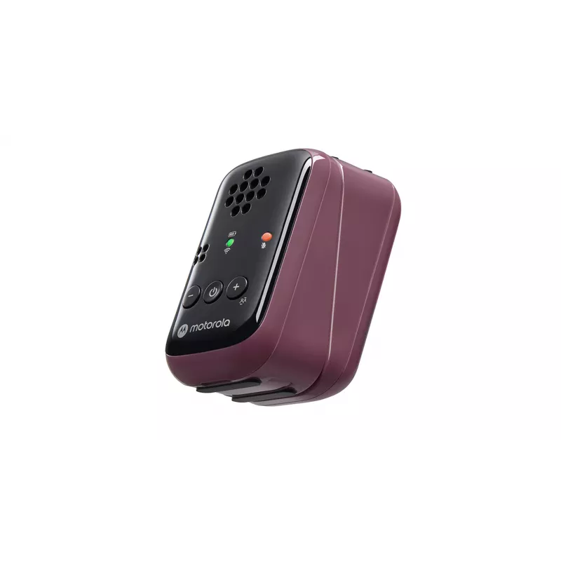 Motorola | Travel Audio Baby Monitor | PIP12 | Kristallklarer HD-Sound; 10 Stunden Akkulaufzeit; Das tragbare, magnetische Design schaltet die Geräte automatisch aus | Burgunderrot