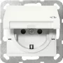 Schuko-Steckdose GIRA System 55, weiß, IP44, 220–250 V, 50/60 Hz, Tiefe 32 mm
