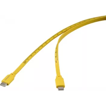 Renkforce USB-Kabel USB 2.0 USB-C-Stecker Stecker Gelb Mass-Aufdruck metrisch (RF-6721074)