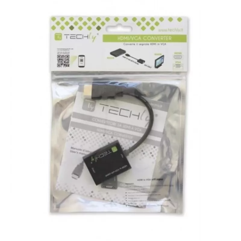 Techly IDATA-HDMI-VGA2 Videokabeladapter VGA (D-Sub) Schwarz