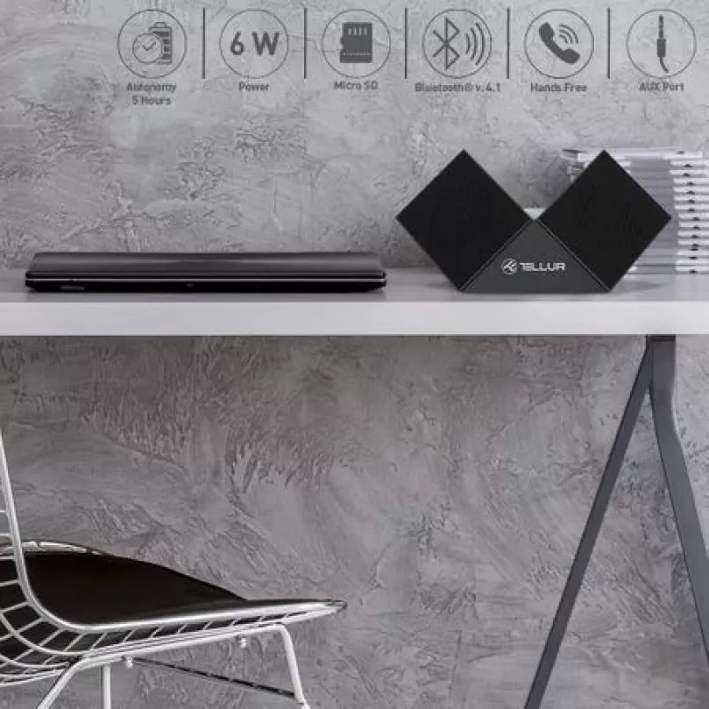 Tragbarer Lautsprecher Tellur Bluetooth-Lautsprecher Nyx Schwarz