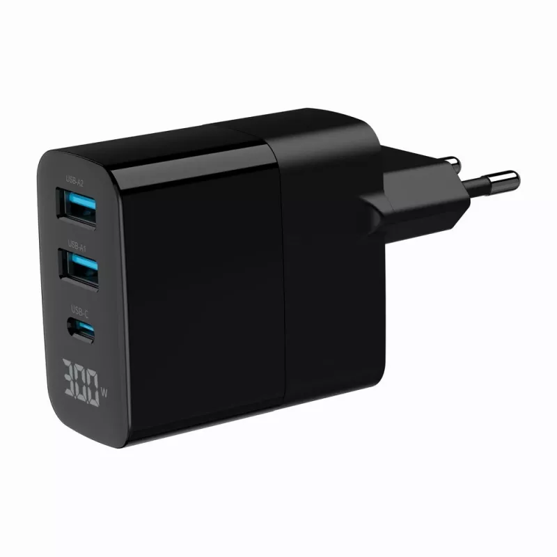 Gembird TA-UC-PDQC30LCD-BK-02 Ladegerät für Mobilgeräte Universal Schwarz AC Schnellladung Innenbereich
