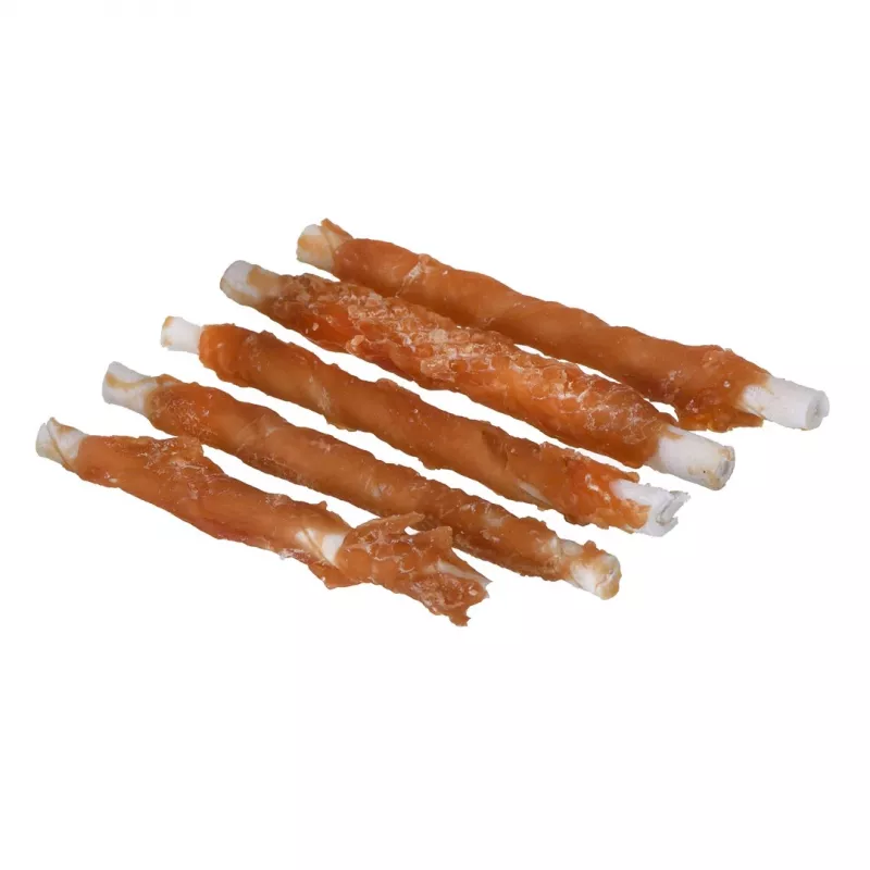 Hundeleckerlis PETITTO Hühnchen-Wrapsticks 500 g — Hühnchengeschmack-Kausticks, 60 % Protein, 18 % Feuchtigkeit