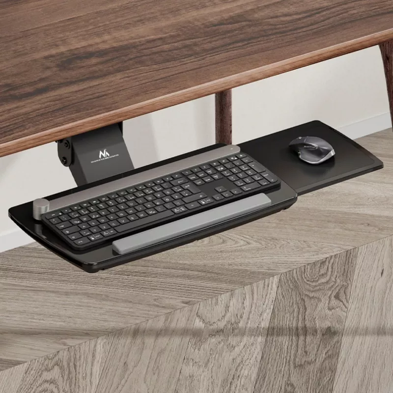 Maclean Untertisch-Tastaturhalterung, verstellbar, max. 5 kg, schwarz, MC-156 B