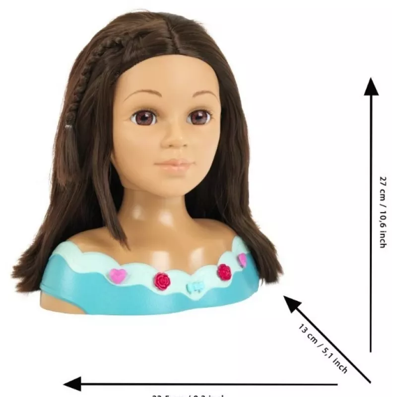 KLEIN Styling Head Klein Mia 5201 mit realistischem Haar und Zubehör zum Üben von Frisuren