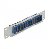 Glasfaser-Patchpanel DeLOCK 10 Zoll 12 Port SC Duplex Blau 1U Grau