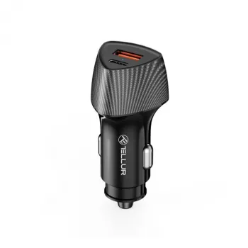 Kfz-Ladegerät Tellur FCC10 38W 6A PD20W QC3.0 – USB-C und USB-A Fahrzeug-Netzteil