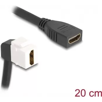 DeLOCK Keystone-Modulkabel HDMI Buchse auf Buchse 90° gewinkelt 8K 60 Hz 20 cm schwarz