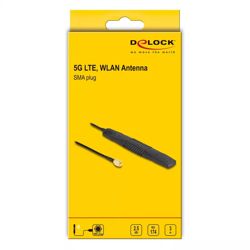Omni-directional antenna DeLOCK 90101 2.5 dBi SMA 0.6-6 GHz