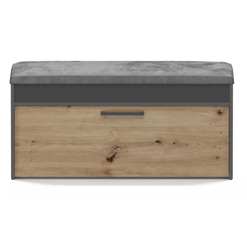 Geschlossener Schuhschrank Top e Shop PARMA — Anthrazit und Eiche, Spanplatte, 1000×490×350 mm
