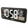 Große Digitaluhr Wandmontage freistehend mit Temperatursensor 37x17cm LCD-Anzeige Netzadapter & batteriebetrieben