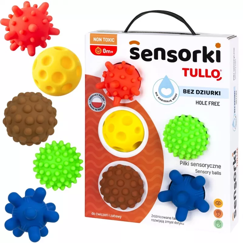 Sensorische Bälle ohne Löcher TULLO 5 Stück