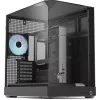 Tower-Gehäuse APNX V2 mit drei gehärteten Glasscheiben, schwarz