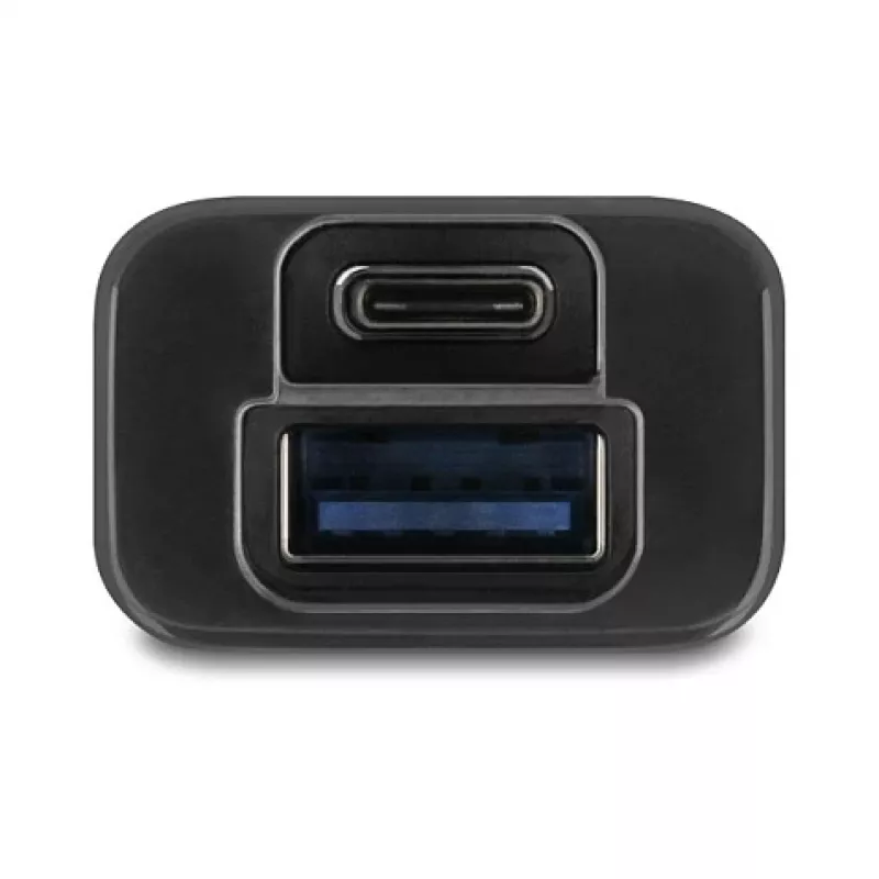 DELOCK USB 3.2 Gen 1 (3.1 Gen 1) 4-Port Hub mit Typ-A + Typ-C Host (5000 Mbit/s) Schwarz/Transparent