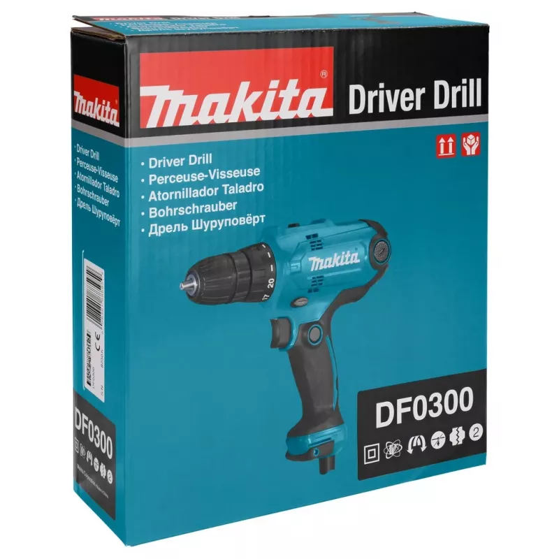 Makita DF0300 Bohrmaschine 1500 U/min Schlüssellos 1,2 kg Schwarz, Blau
