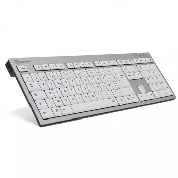 Tastatur Logickeyboard SKB-AJPU-FR Universal USB AZERTY Französisch Aluminium Weiß
