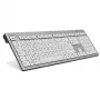 Tastatur Logickeyboard SKB-AJPU-FR Universal USB AZERTY Französisch Aluminium Weiß