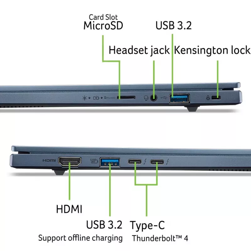 Laptop Acer Swift Go 14 AI NX.JNBEG.001 — Intel Core Ultra 7 256V, 14 Zoll WUXGA, 16 GB LPDDR5, 512 GB SSD, Intel Arc 140V, Windows 11