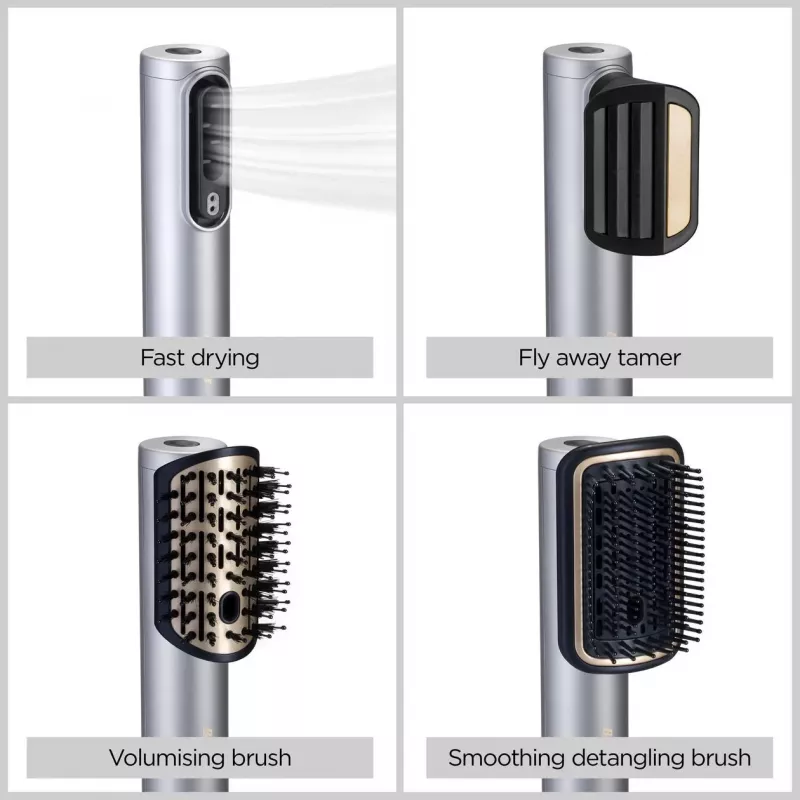 Haarstyling-Set BABYLISS AS6555E — Airflow-Technologie, 4 Heizstufen, 2,5 m Kabel, Silber/Gold