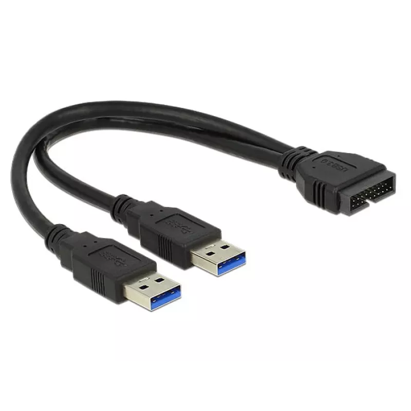 USB-Kabel DeLOCK 0,25m USB3.0/2xUSB3.0 83910