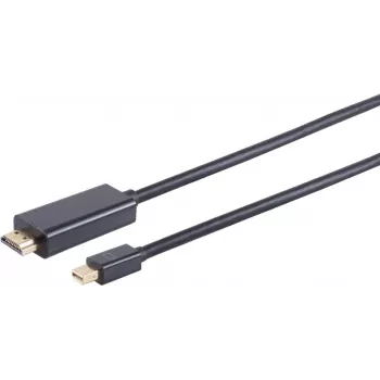 Video-Kabel-Adapter S/CONN 10-53045 3 m Mini DisplayPort HDMI Schwarz