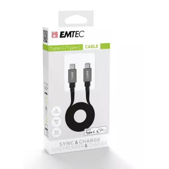USB-Kabel Emtec T700C2 1,2 m USB-C Schwarz