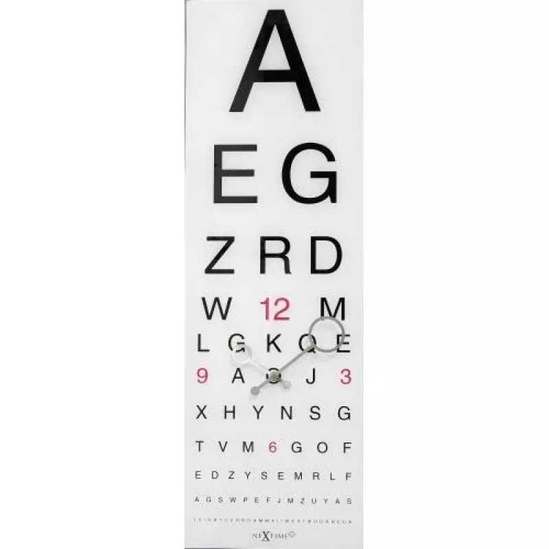 NeXtime klok 3067 Eyesight, 75x25,4 cm, Wanduhr, Weiß/Schwarz
