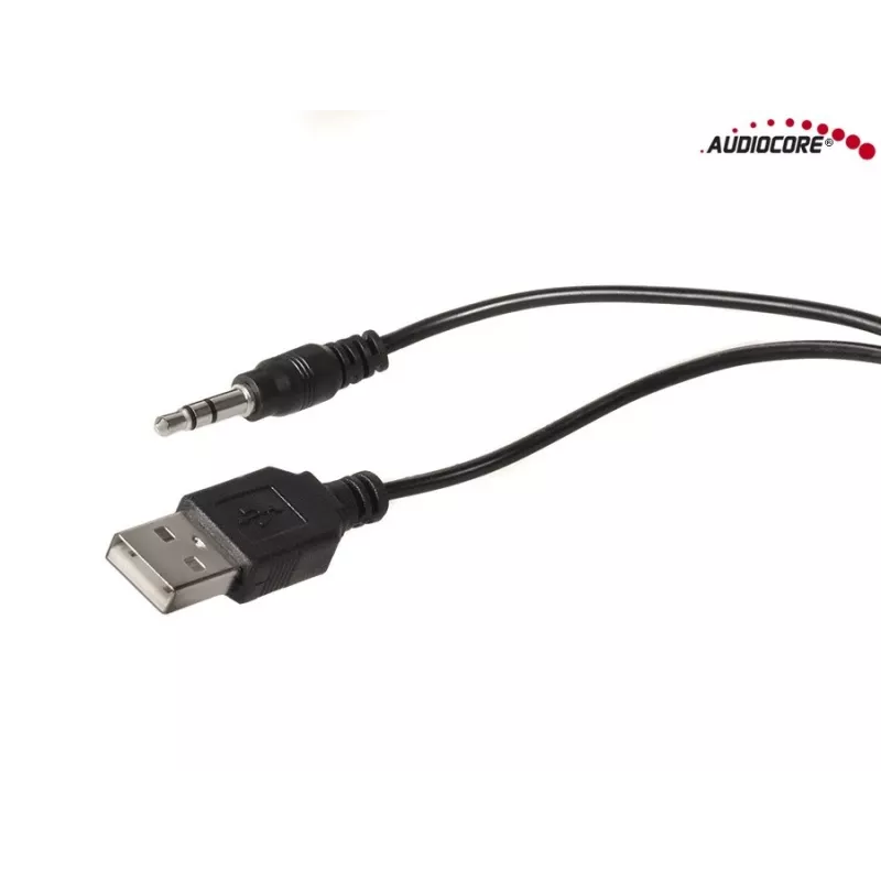 2-Wege-PC-Lautsprecher Audiocore AC870 B — 3 W RMS, kabelgebundene USB-Stromversorgung, 3,5-mm-Eingang, 2.0 Kanäle