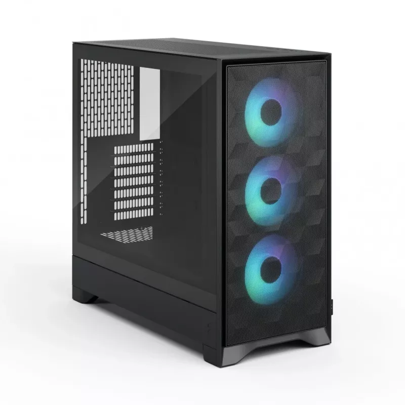 PC-Gehäuse Fractal Design Pop 2 Air Schwarz TG RGB Midi Tower – ATX/Micro-ATX/Mini-ITX, 3x120mm vorne, 1x120mm hinten, 2,5-Zoll- und 3,5-Zoll-Schächte