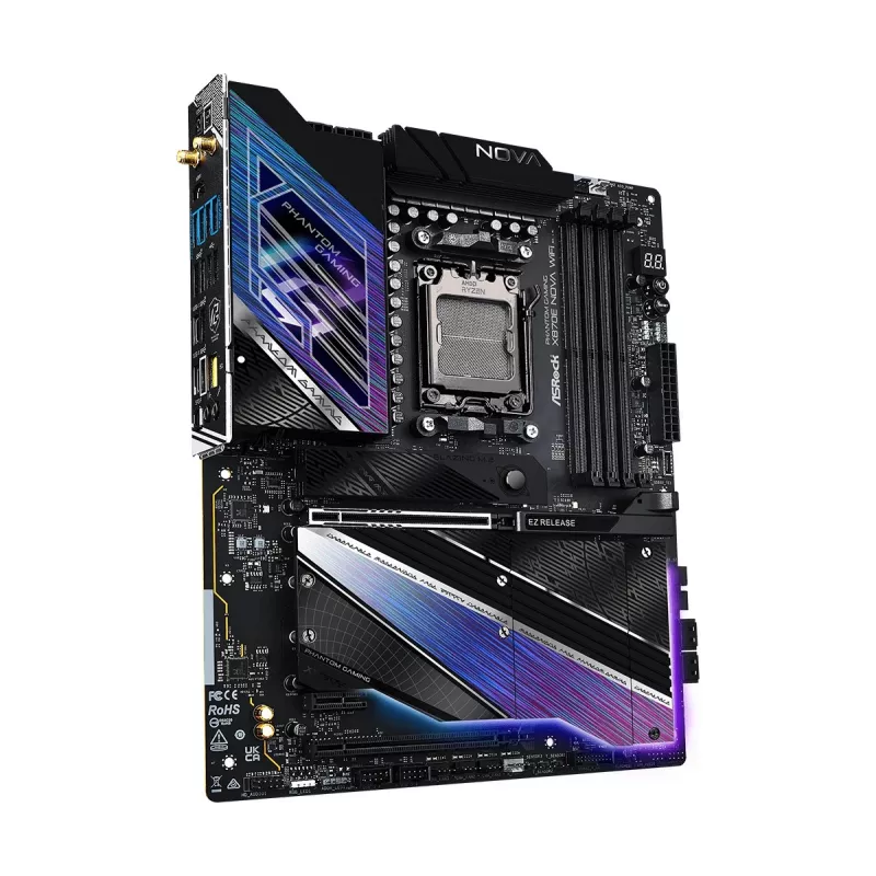 Motherboard ASROCK MK X870E NOVA WIFI AMD X870E Socket AM5 ATX, DDR5, 4x DIMM, 256GB, Wi‑Fi 7, BT 5.4, 5Gb LAN, PCIe Gen5 M.2