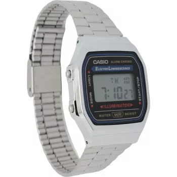 Digitaluhr CASIO A168WA Unisex Silber – wasserbeständig, LED-Anzeige