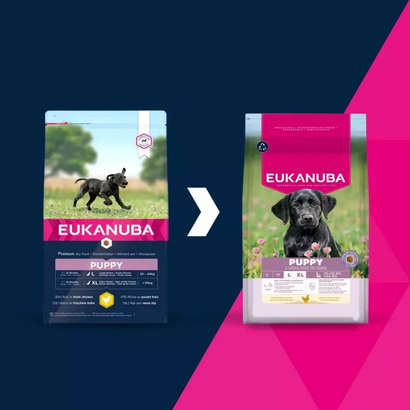 Trockenfutter für Hunde EUKANUBA Puppy Large Chicken 15 kg — Welpenfutter für große und riesige Rassen, 26,5 % Protein