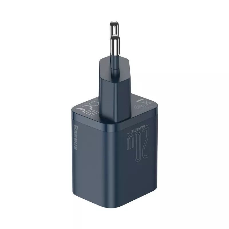 Baseus Super Si Power Charger mit USB-C auf Lightning Kabel 20W Blau