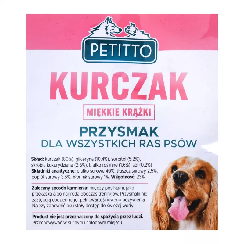 PETITTO Soft Huhnringe 500 g – weicher Hühnersnack, 500 g Packung, Protein 40%, Feuchtigkeit 23%