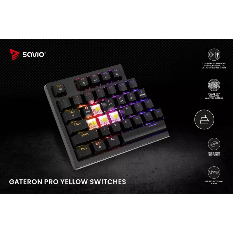 Savio Phenix SAVGK-RED Gaming-Tastatur USB RF Wireless Bluetooth QWERTY
