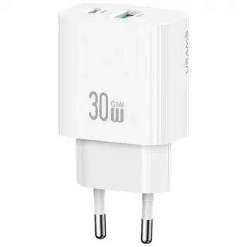 Ladegerät usams USA001632 30W 1×USB-C 1×USB-A Schnellladung