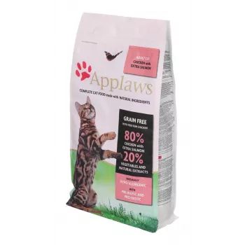 Trockenfutter für Katzen Applaws Adult Huhn & Lachs 2 kg — getreidefrei, 36,5 % Protein, 16 % Fett
